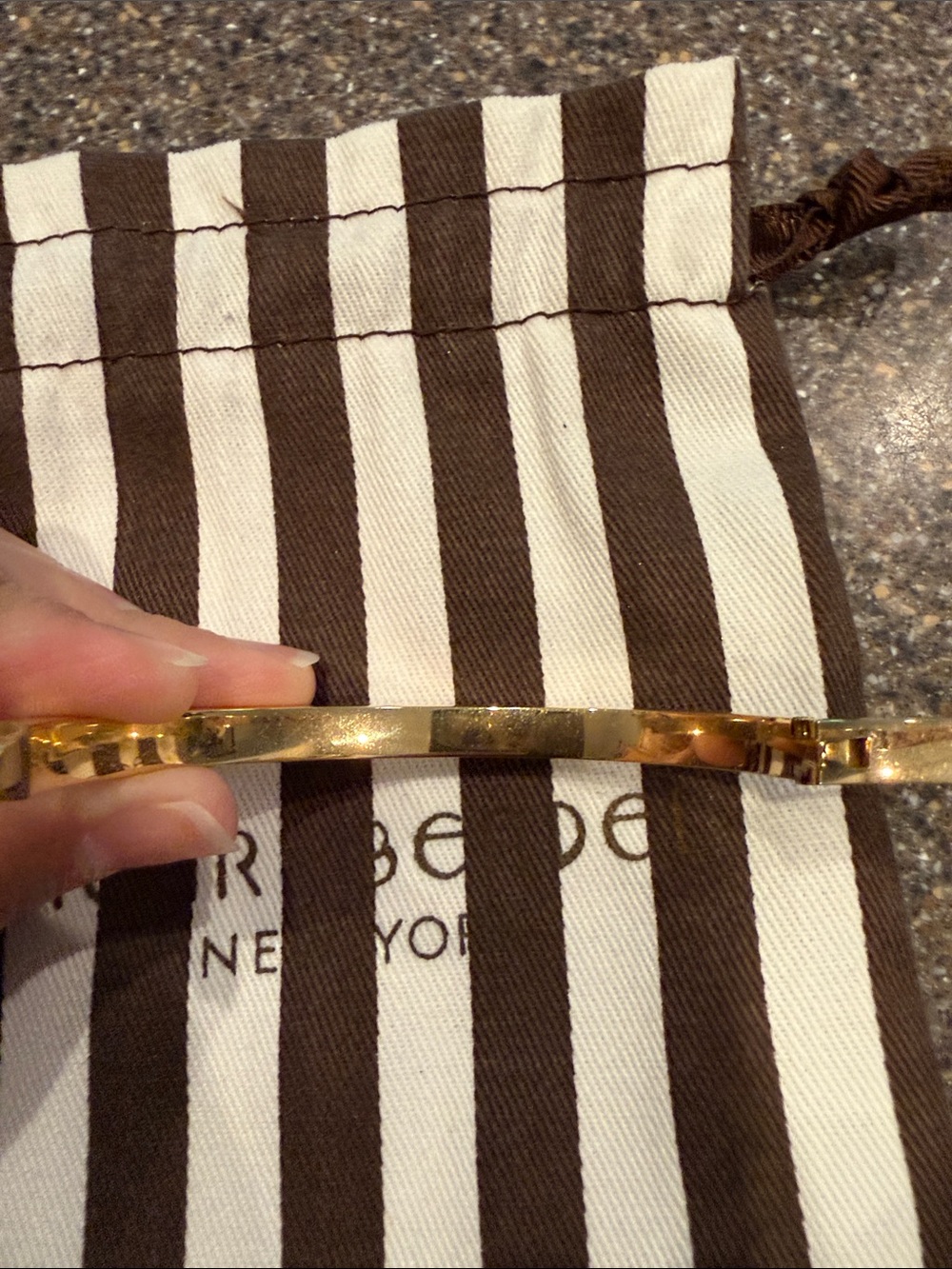henri bendel Gold Bangle with Lavender Crystal Row - Picture 12 of 14
